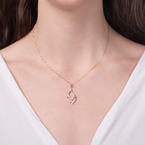 Zawieszka łezka Savicki: srebrna pozłacana, cyrkonie